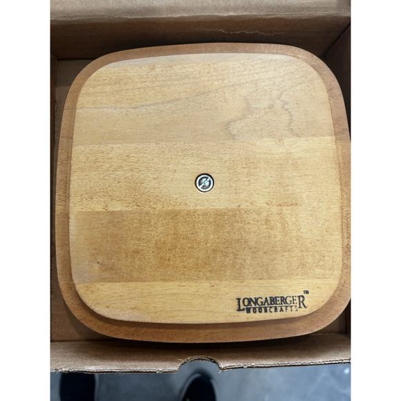 Longaberger Large Spoon Mini Waste FATHERS DAY WASTE Basket Wood Crafts Lid - Picture 2 of 3